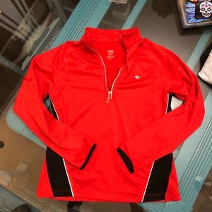 Bright red running shirt
